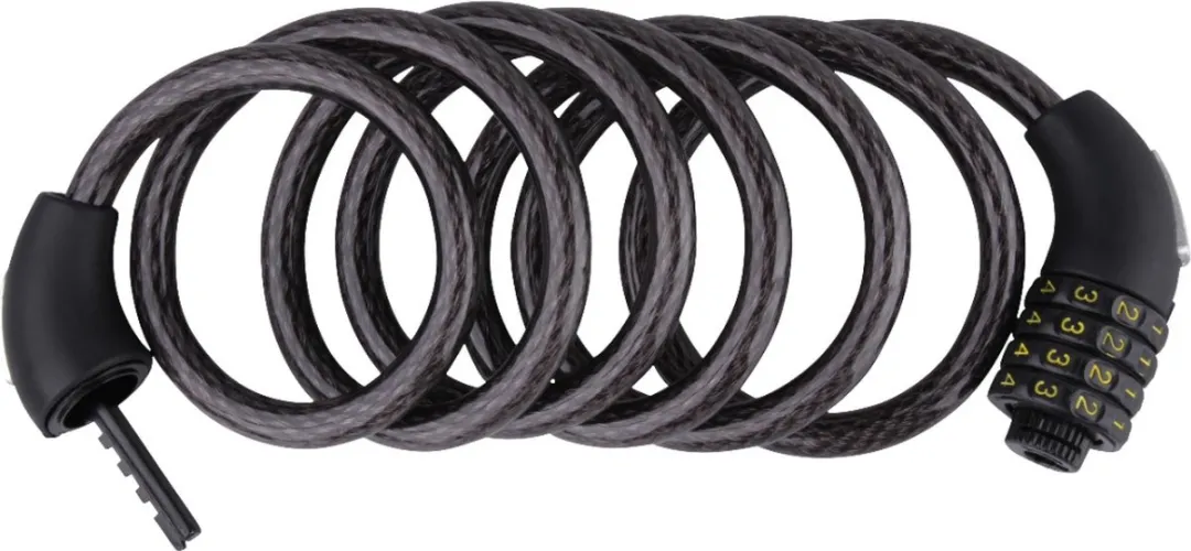 VINZ Kunyang Combinatie Kettingslot 100cm x 12mm - Zwart - afbeelding 6 van 6