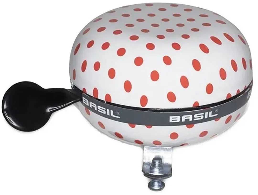 Basil Polkadot Fietsbel 80mm - Rood/Wit