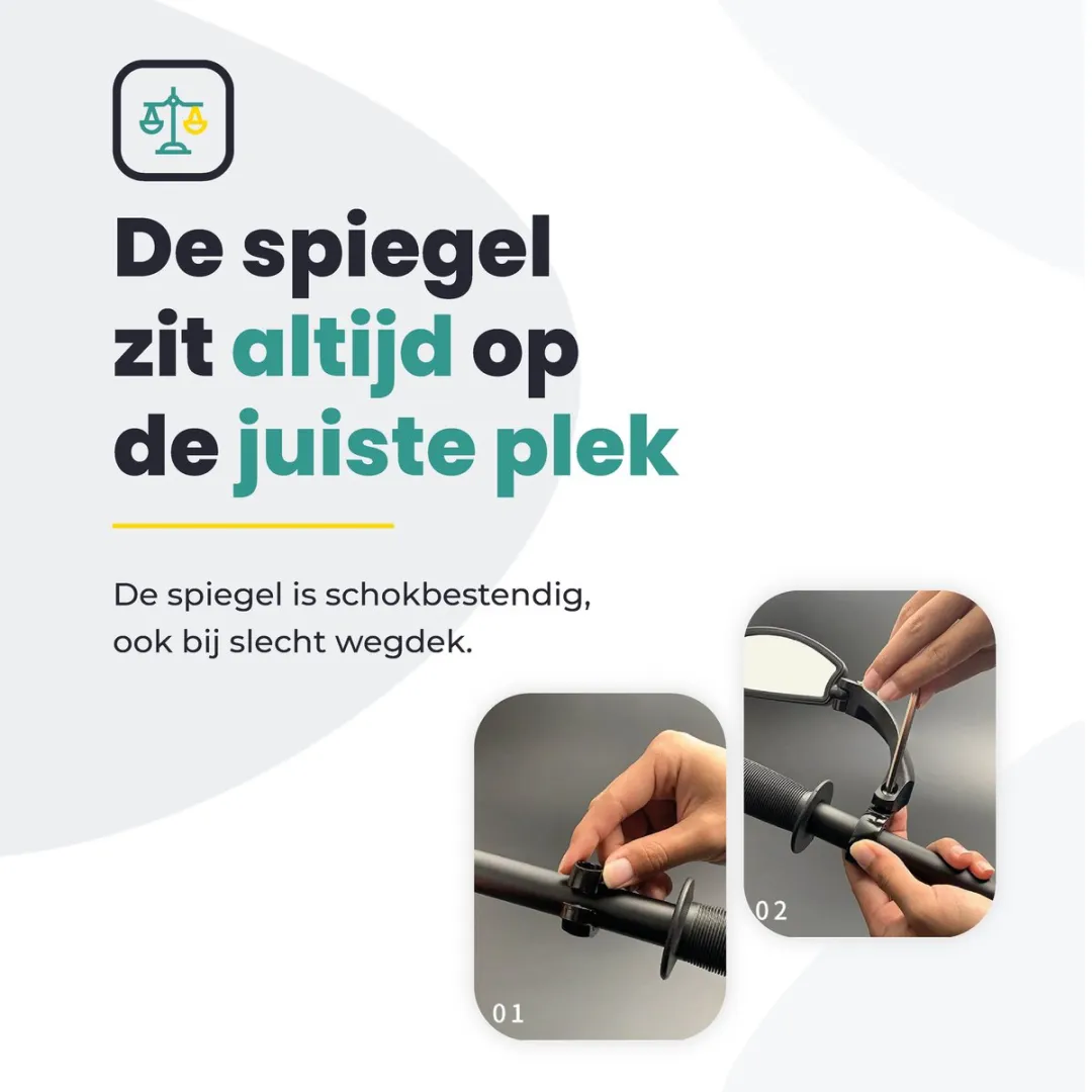 Voltano Fietsspiegel Achteruitkijkspiegel Rechts - Verstelbaar