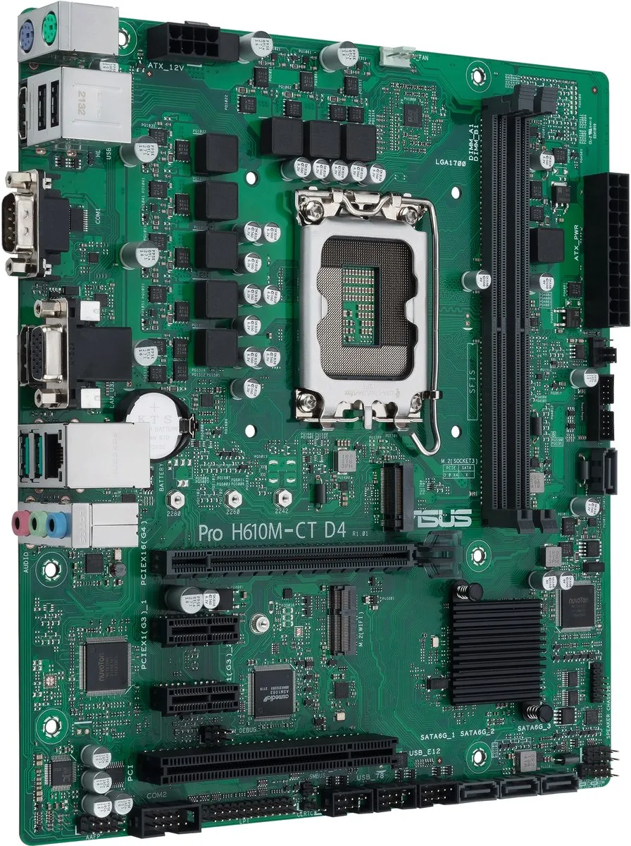 ASUS PRO H610M-C D4-CSM H610 Micro-ATX Moederbord - LGA1700