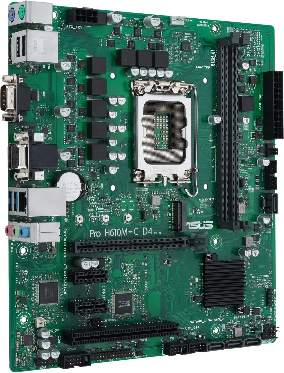 ASUS PRO H610M-C D4-CSM H610 Micro-ATX Moederbord - LGA1700