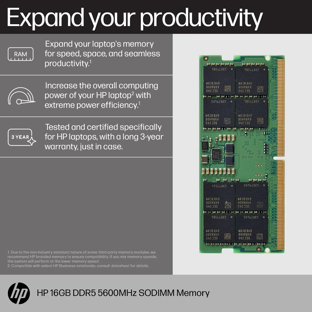 HP 83P91AA DDR5 5600MHz SODIMM - 16GB Groen