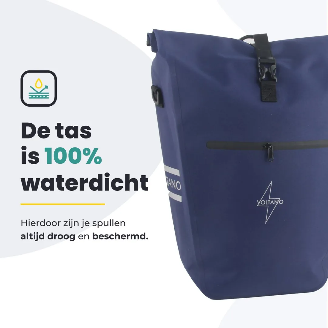 Voltano Luxe E-bike Fietstas 28L - Marine Blauw - Laptopvak