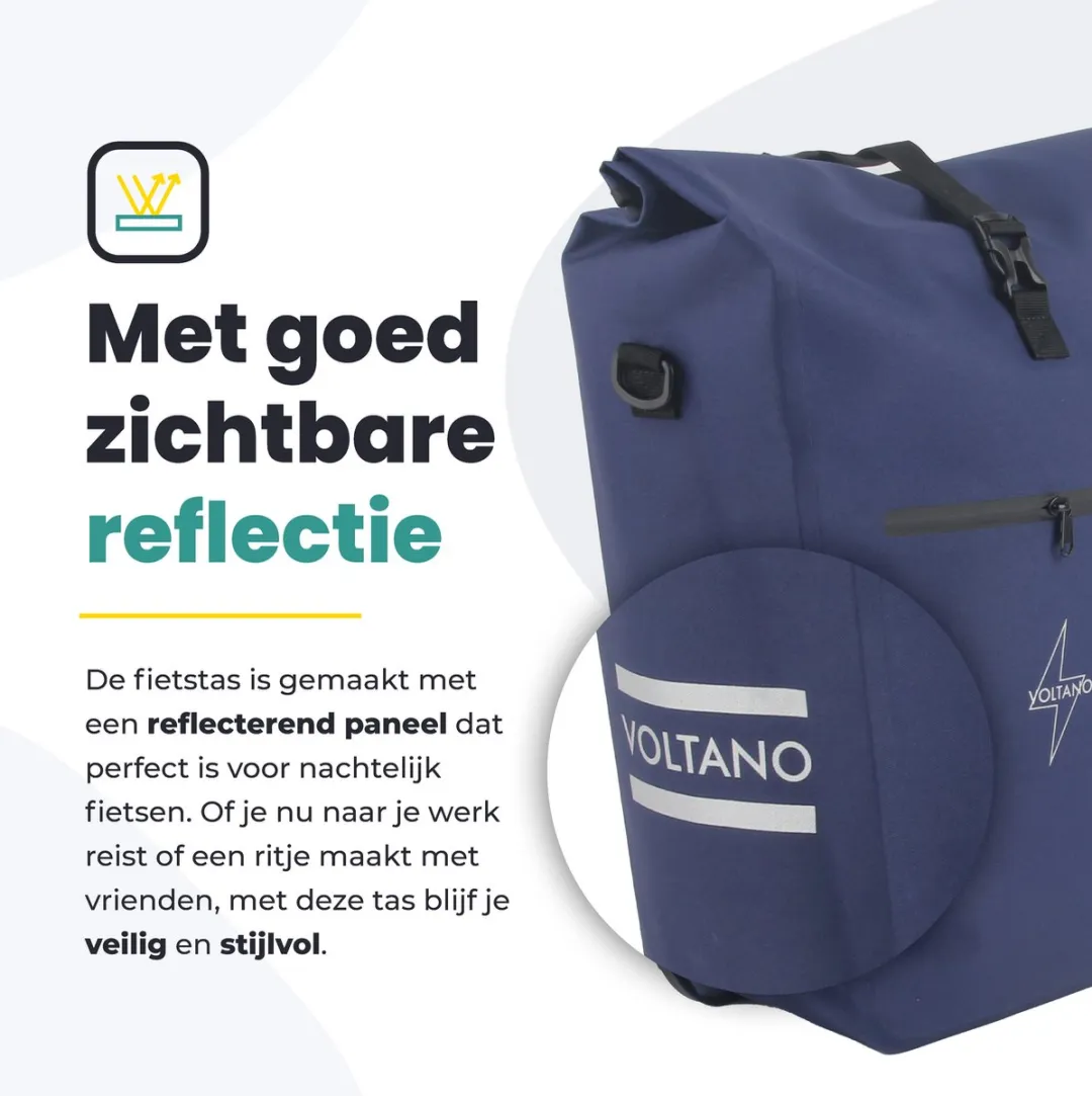 Voltano Luxe E-bike Fietstas 28L - Marine Blauw - Laptopvak