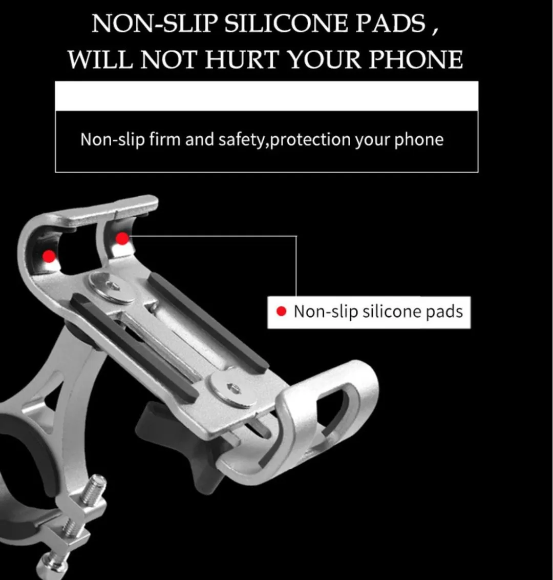 Voltano Telefoonhouder Fiets - 360° Draaibaar - Zilver - afbeelding 6 van 6