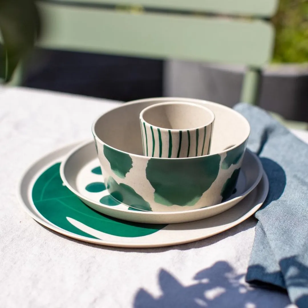 Koziol Connect Cup 190ml Monstera Stripes - 4 Stuks