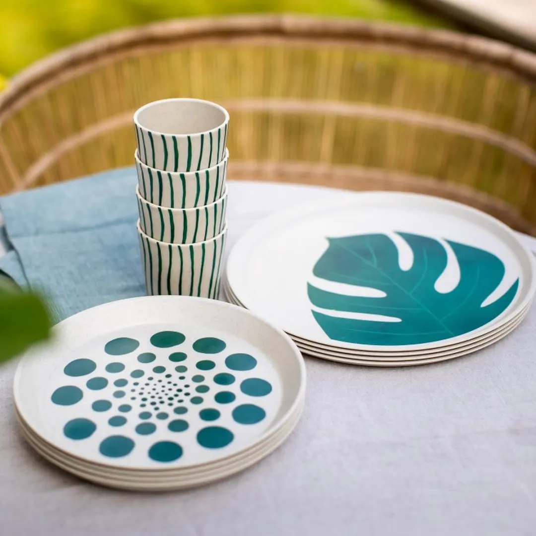 Koziol Connect Cup 190ml Monstera Stripes - 4 Stuks