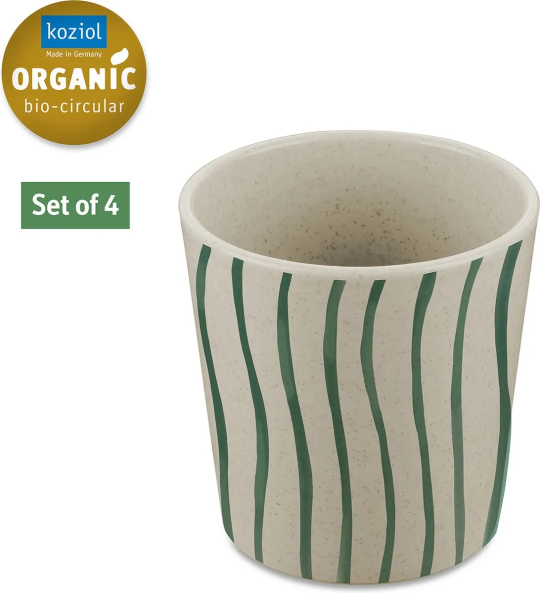 Koziol Connect Cup 190ml Monstera Stripes - 4 Stuks