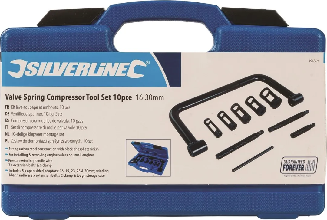 Silverline Klepveer Montageset Koolstofstaal 10-delig - 16-30mm