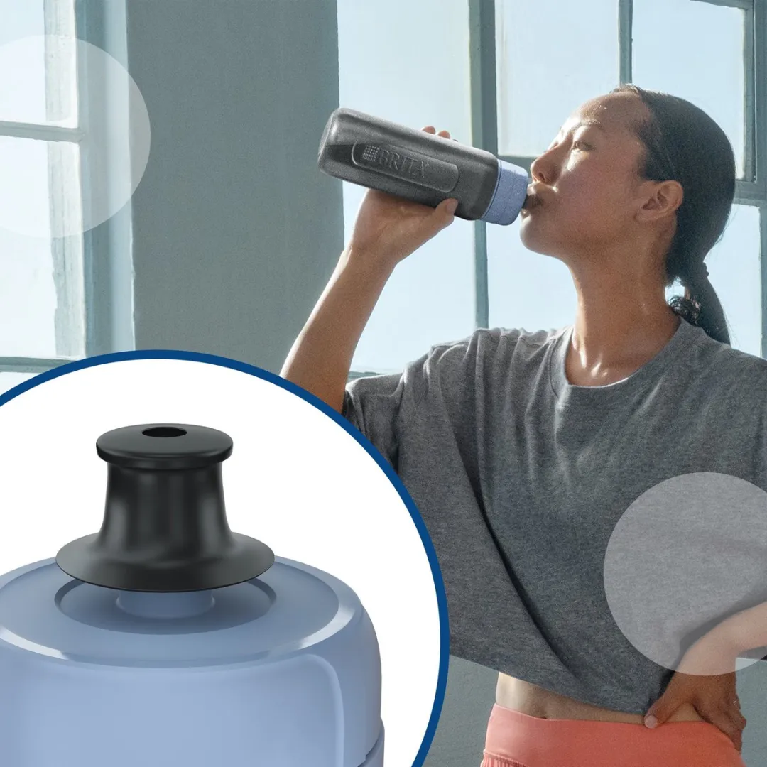 BRITA Active Waterfilterfles 0,6L - Donkerblauw - 2x MicroDisc