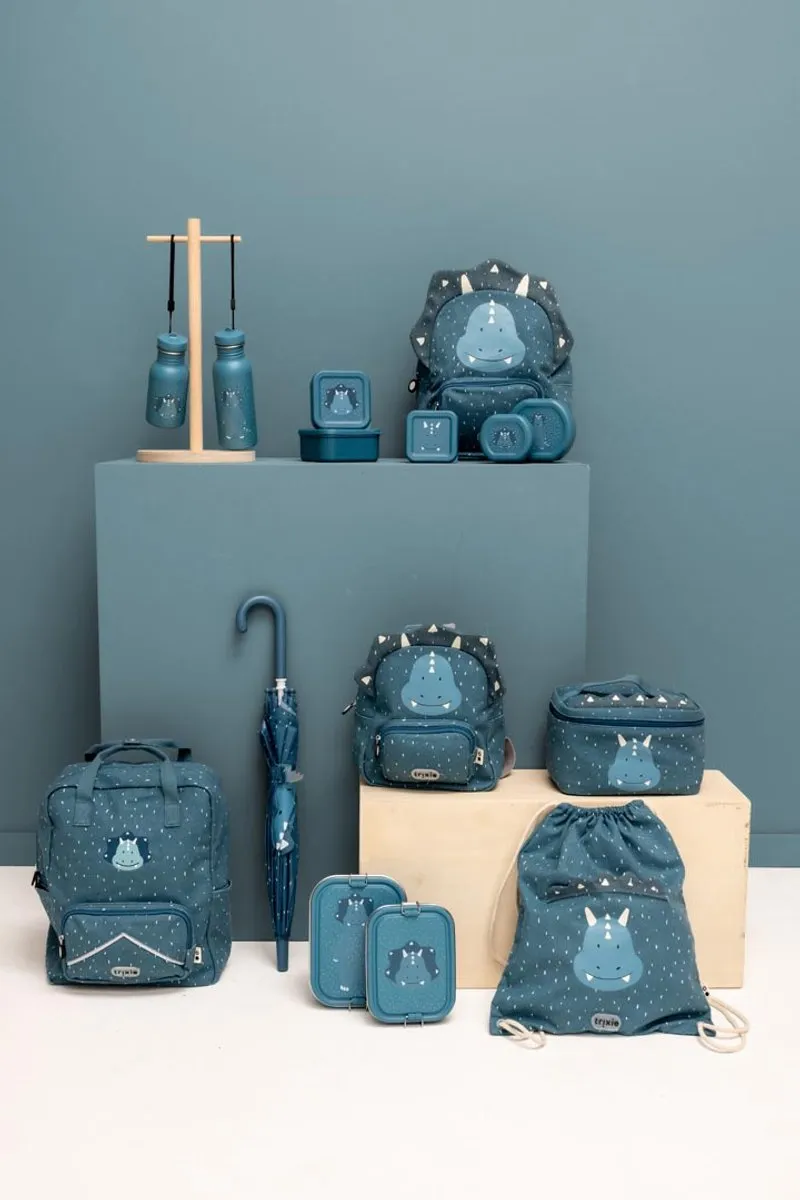 Trixie Mr Triceratops RVS Waterfles 350ml - Blauw