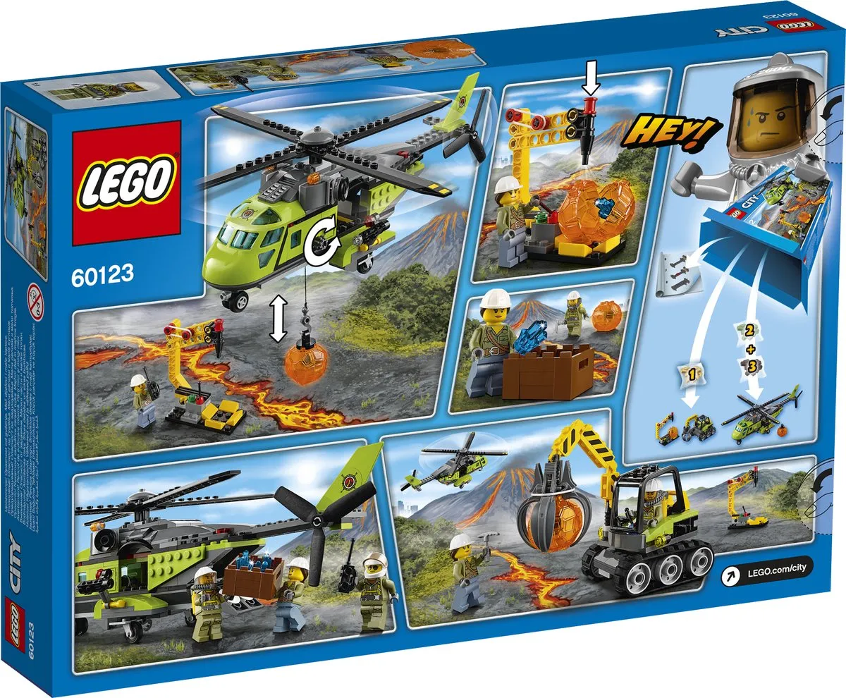 LEGO City Vulkaan Bevoorradingshelikopter 60123 - 330 Stukken - afbeelding 6 van 6