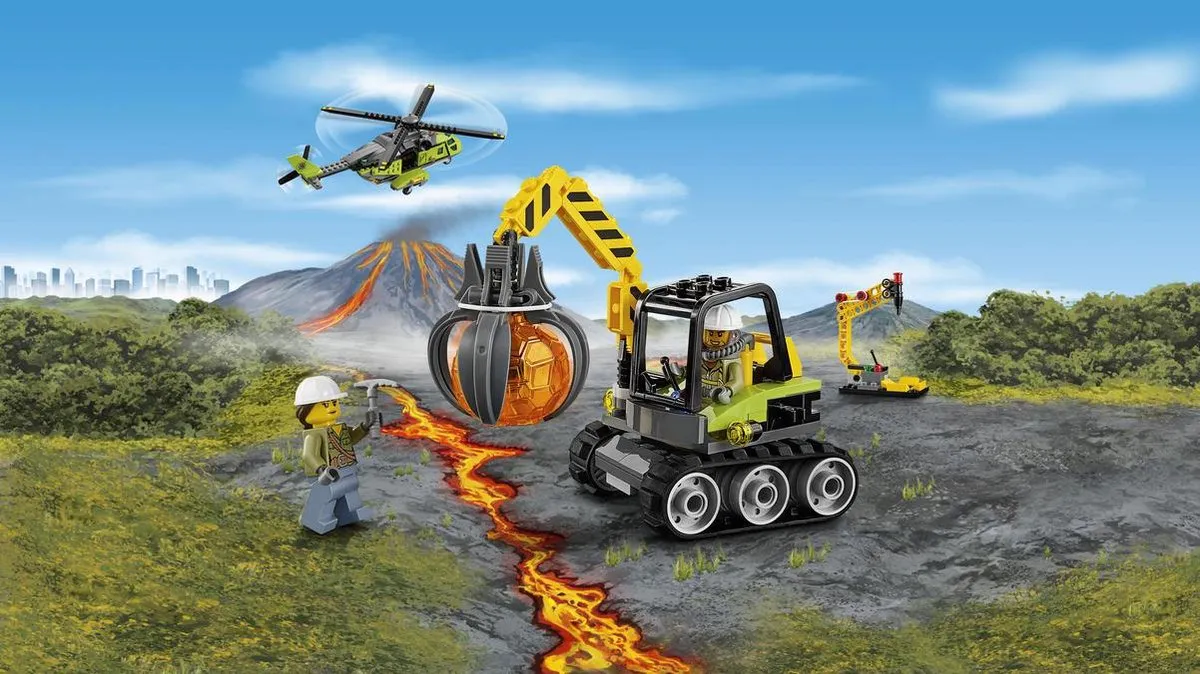 LEGO City Vulkaan Bevoorradingshelikopter 60123 - 330 Stukken