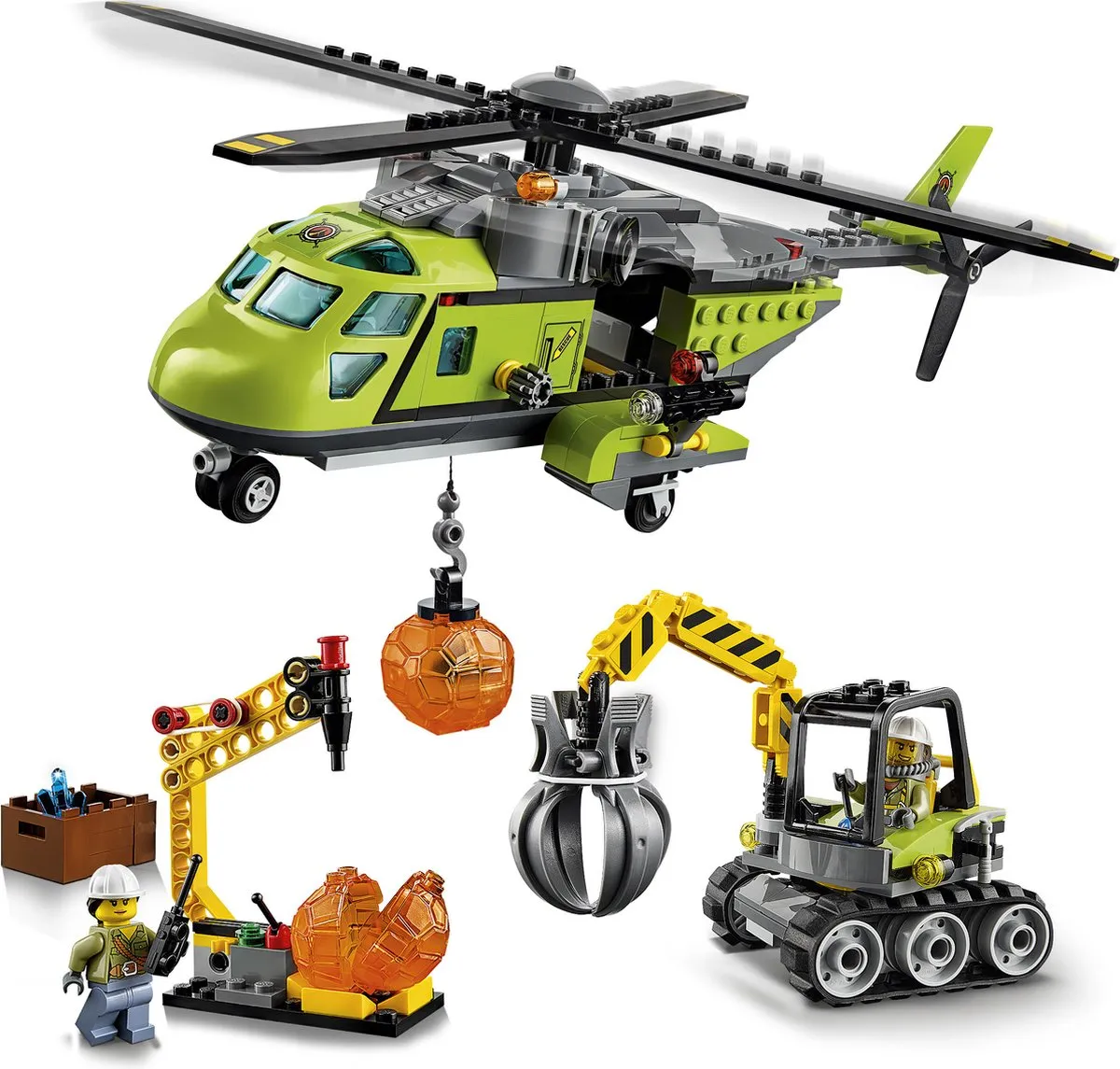 LEGO City Vulkaan Bevoorradingshelikopter 60123 - 330 Stukken