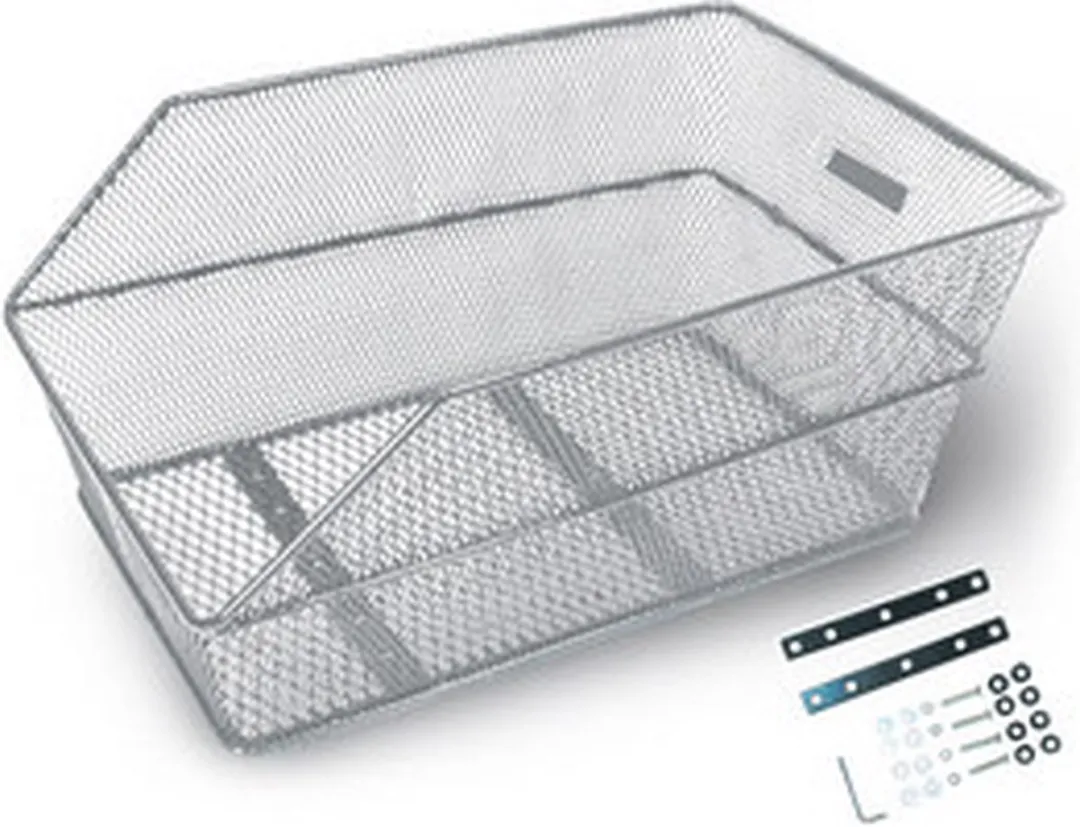 Basil Cento Fietsmand Achter - 28L - Staal Zilver