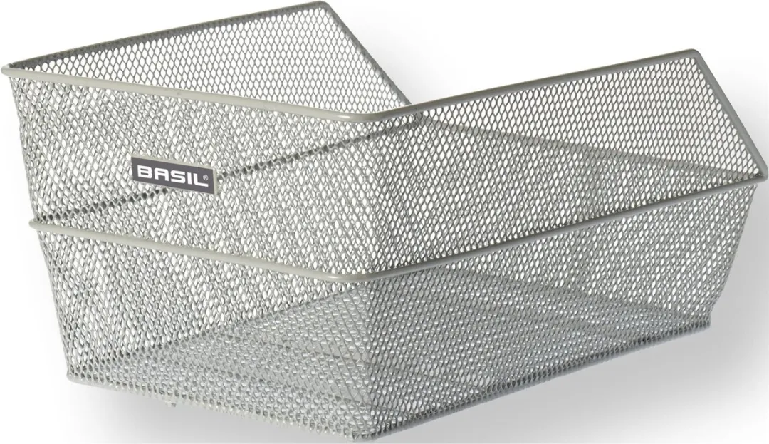 Basil Cento Fietsmand Achter - 28L - Staal Zilver