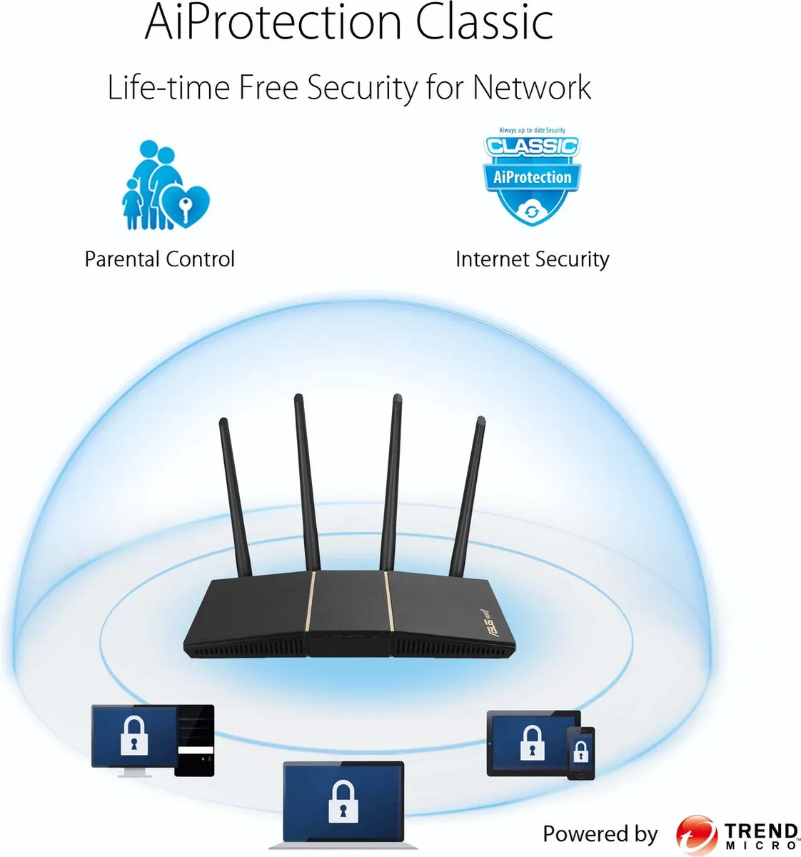 ASUS RT-AX57 - Extendable router - WiFi Versterker - WiFi 6 - 3000 Mbps