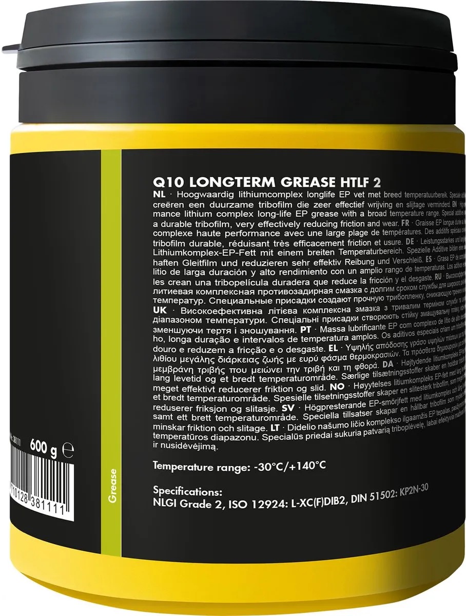 Kroon-Oil Q10 Longterm Grease HTLF 2 Vet 600g - Grijs