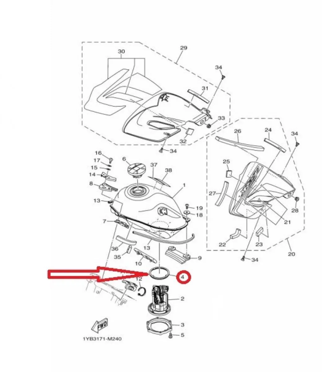 Yamaha 560 T-Max 1S4-24486-00 Brandstofpomp