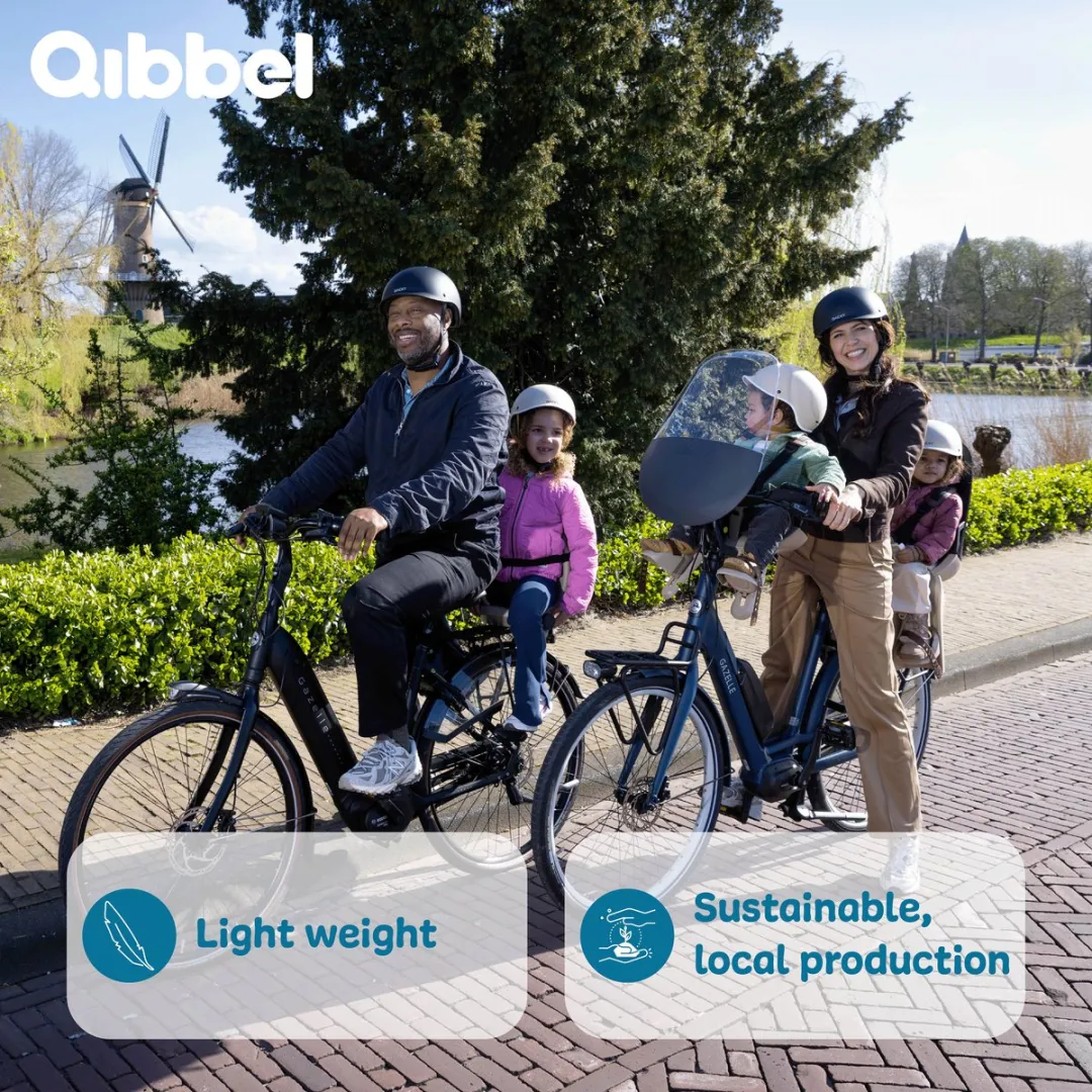 Qibbel Junior 6+ Fietsstoeltje Achter MIK HD - Midnight Black