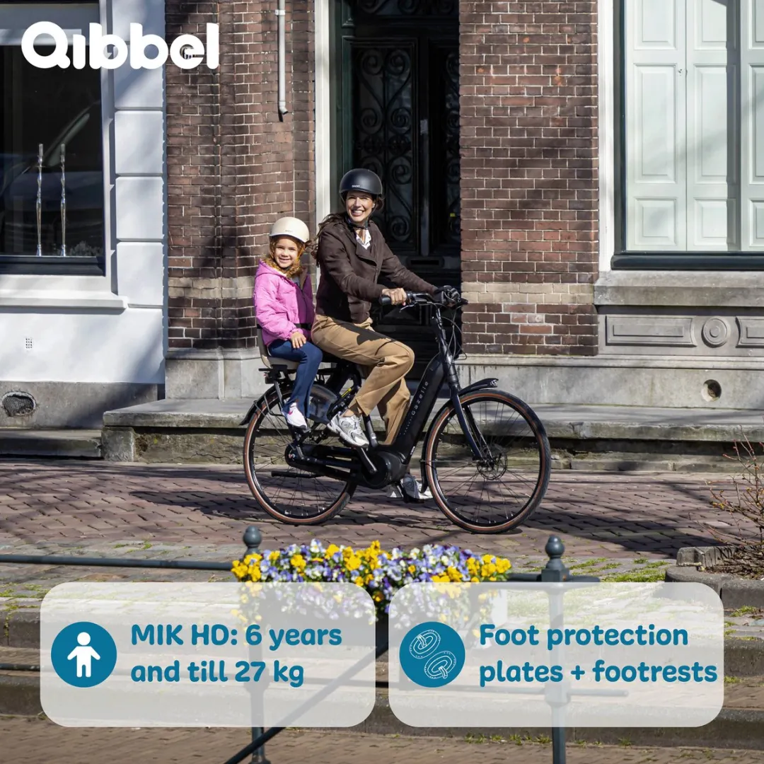 Qibbel Junior 6+ Fietsstoeltje Achter MIK HD - Midnight Black