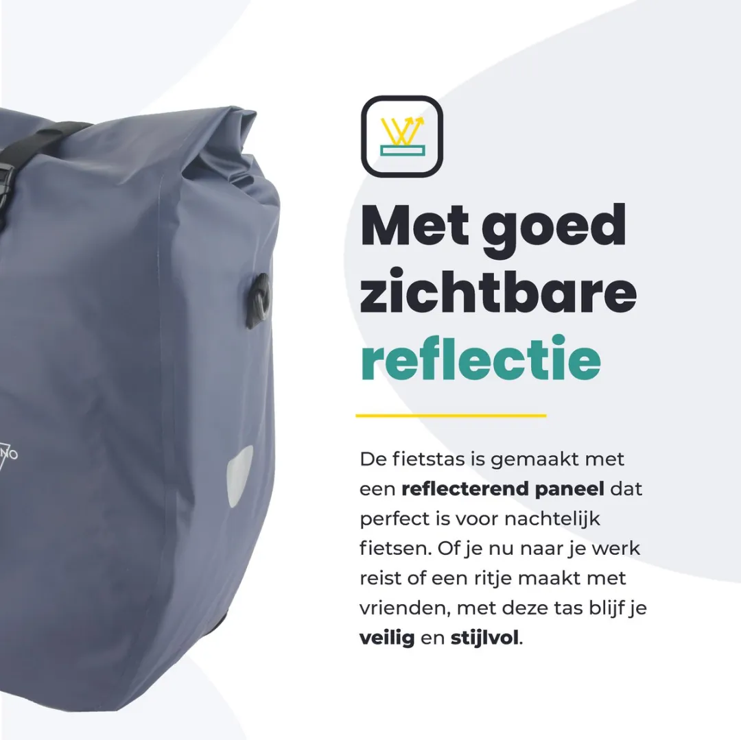 Voltano Luxe Fietstas 28L Marine - Waterdicht