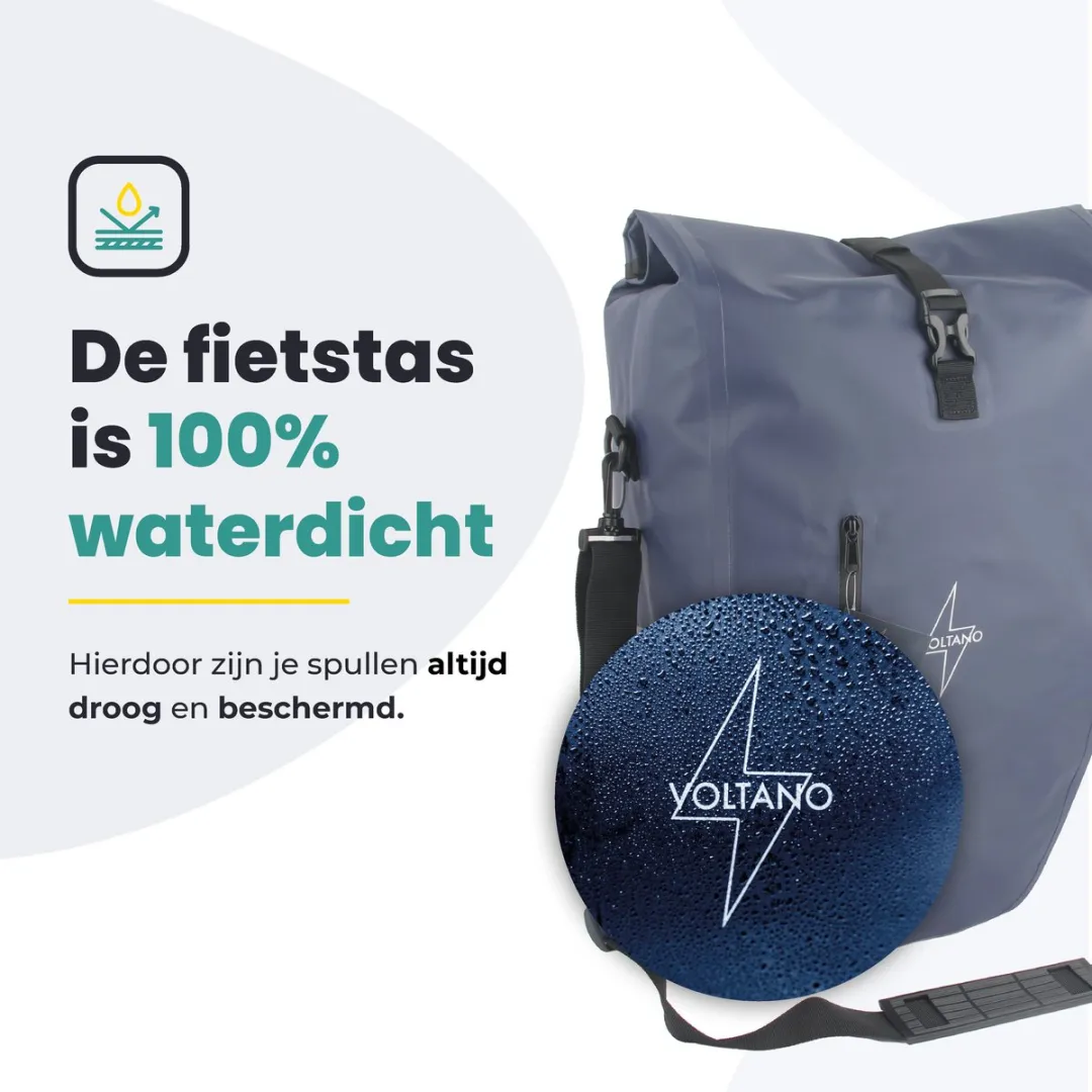 Voltano Luxe Fietstas 28L Marine - Waterdicht