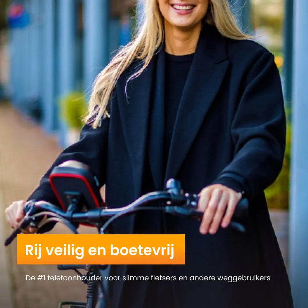 R2B Telefoonhouder Fiets Den Haag - Waterdicht - Zwart/Rood - afbeelding 6 van 6