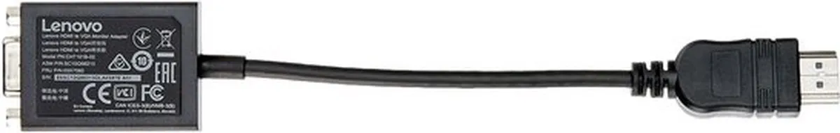 Lenovo VGA Kabel D-Sub Vrouwelijk 0.20m - Zwart