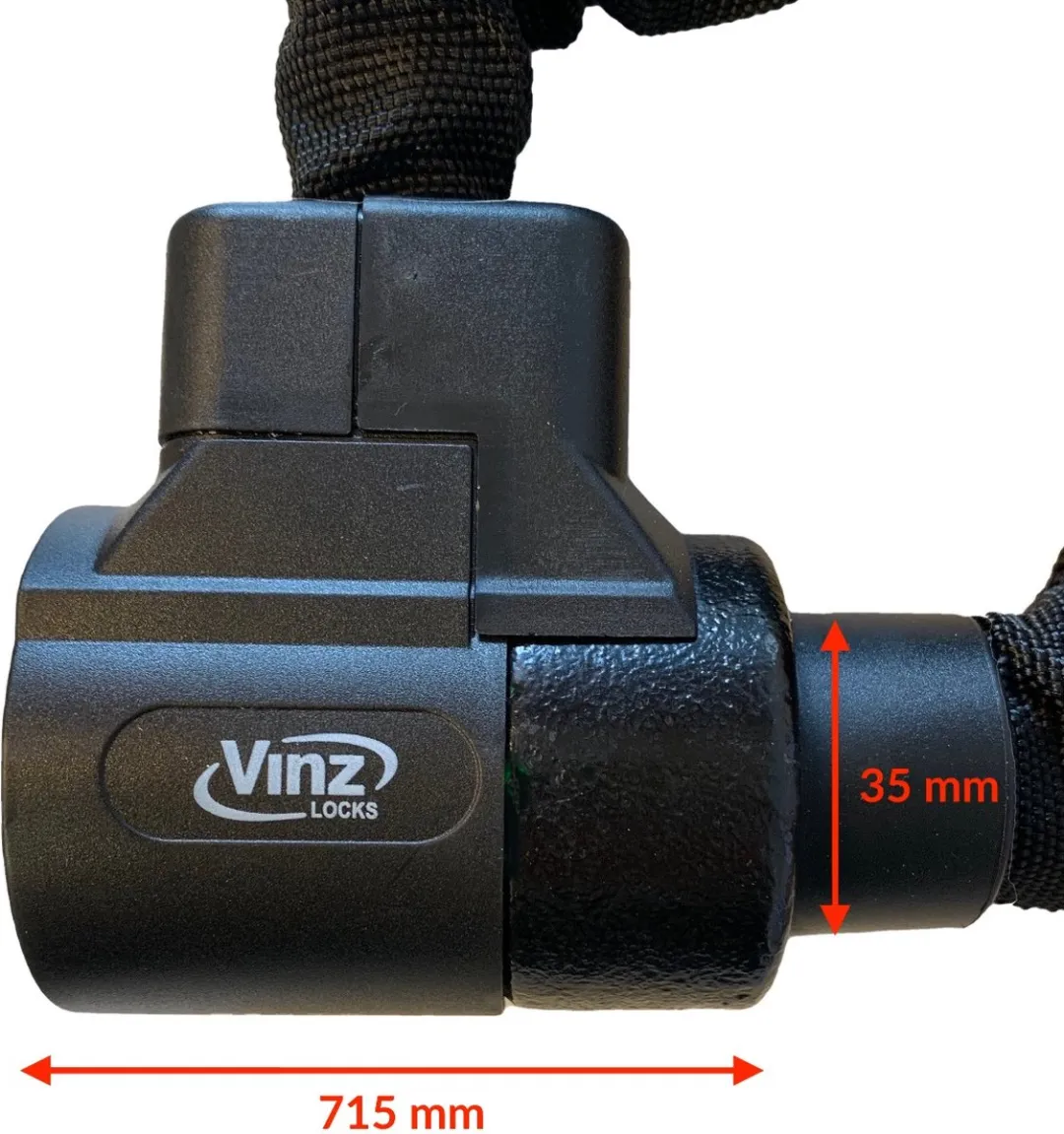 VINZ Janga ART4 Kettingslot 200cm - Zwart