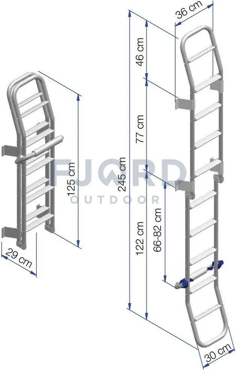 Thule Ladder Double 10 Treden Opklapbaar - Zilver/Zwart