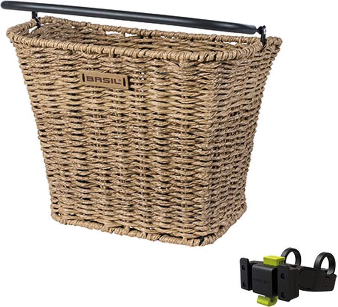 Basil Bremen Rattan Look Fietsmand - Voorop - 13L - Lichtbruin