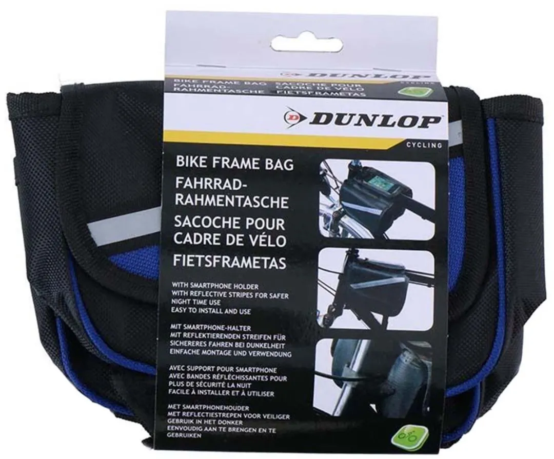 Dunlop Fietstas Frame 3L - Zwart/Blauw