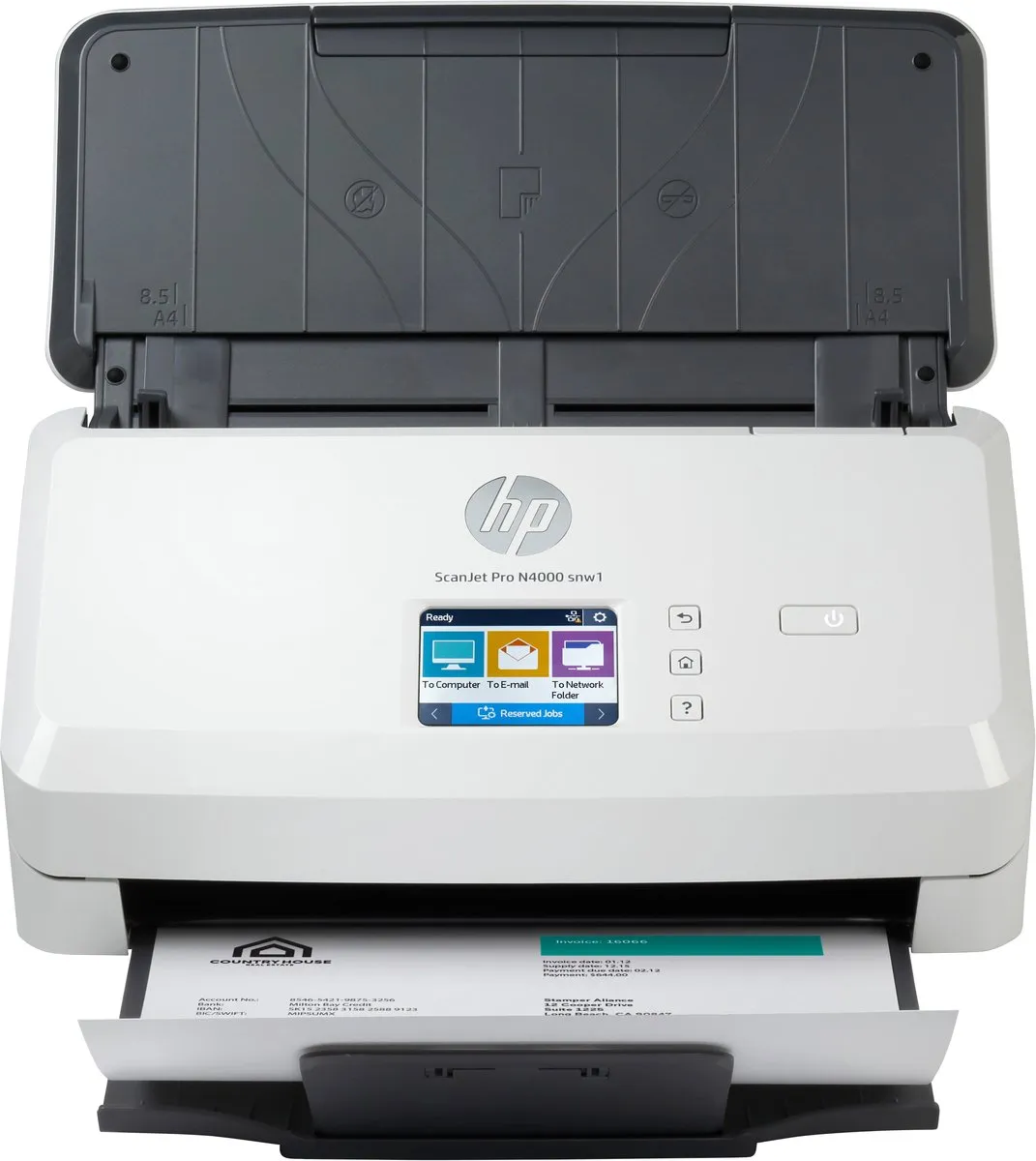 HP ScanJet Pro N4000 snw1 Scanner - A4 600x600 DPI - Zwart/Wit