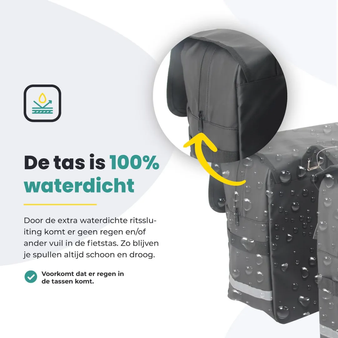 Voltano Luxe E-bike Dubbele Fietstas XL - 44L - Zwart