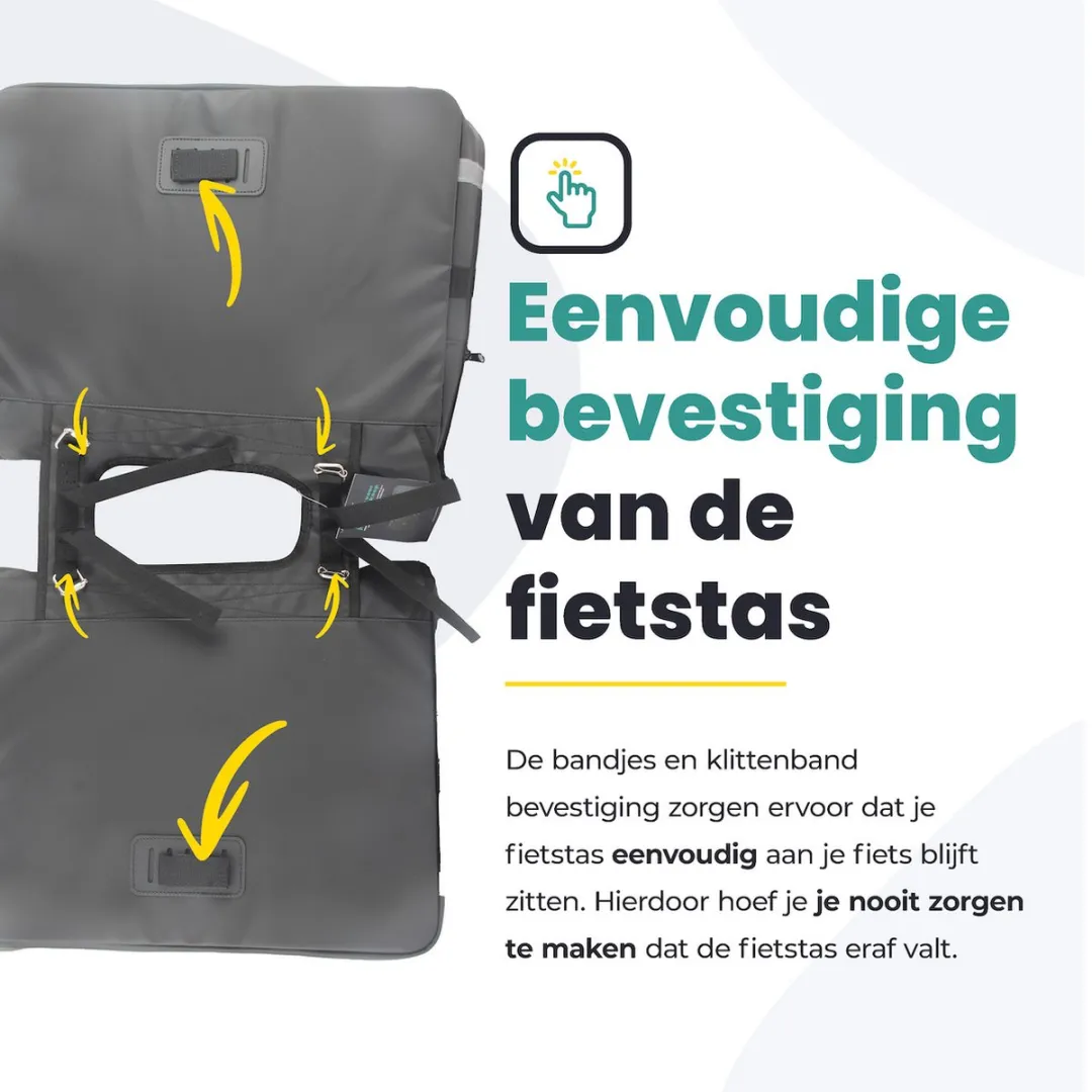 Voltano Luxe E-bike Dubbele Fietstas XL - 44L - Zwart