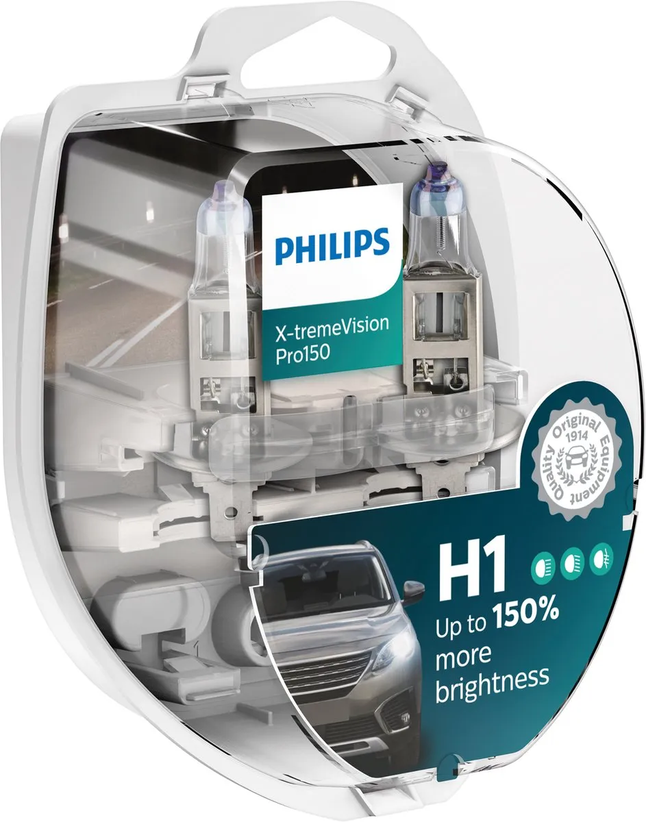 Philips Halogeenlamp H1 55W 12V P14.5S - 2 Stuks
