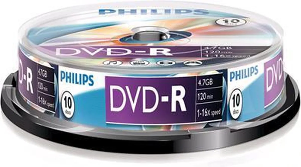 Philips DM4S6B10F DVD-R 4,7GB - 10 Stuks