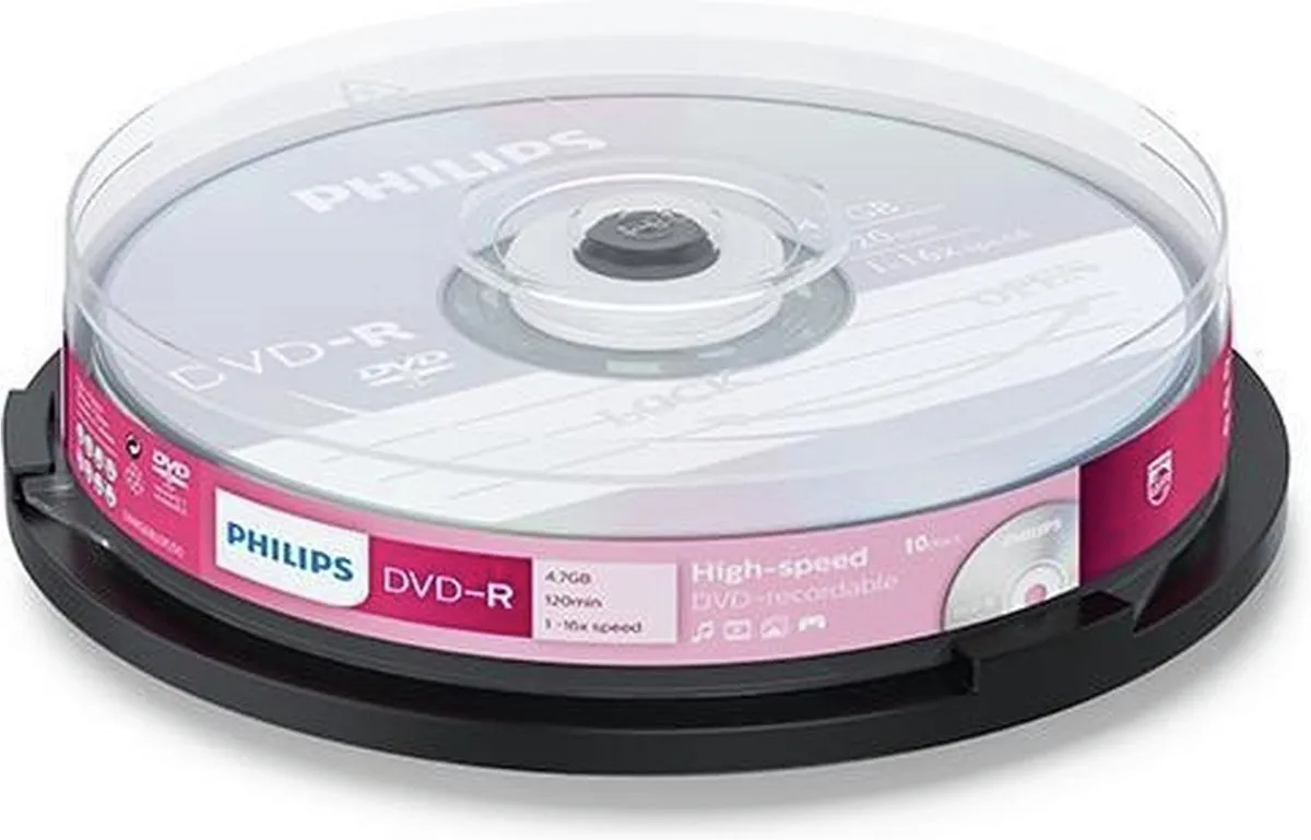 Philips DM4S6B10F DVD-R 4,7GB - 10 Stuks