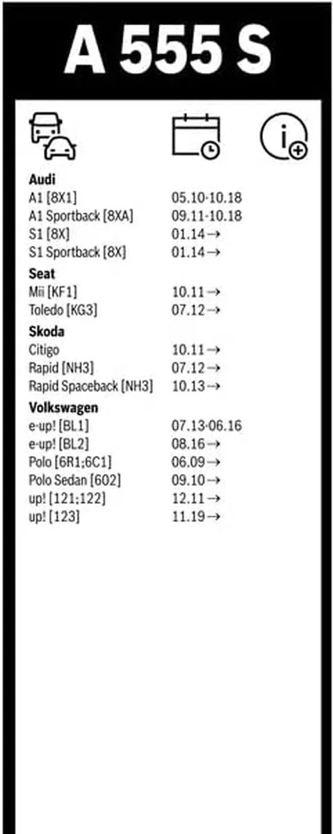 Bosch A555S Aerotwin Ruitenwissers 600/400mm - 2 Stuks