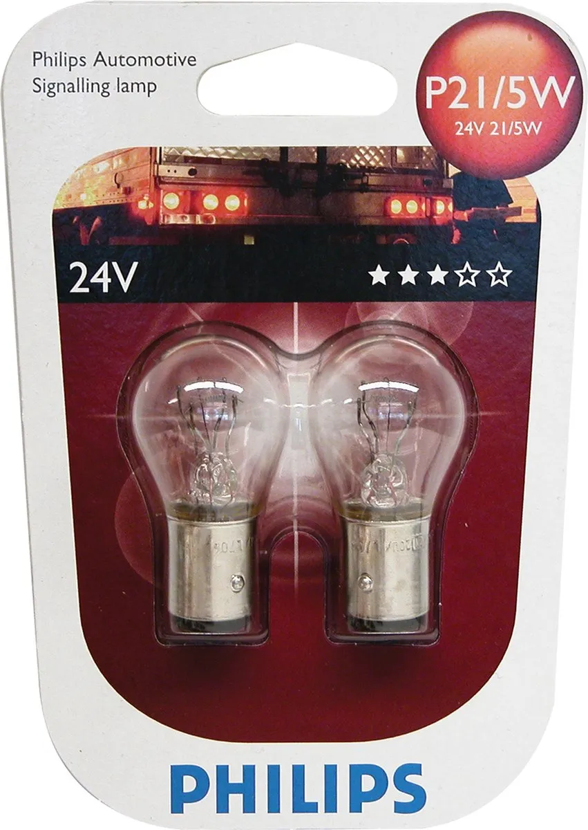 Philips Autolamp P21/5W Remlichten 24V - 2 Stuks - Wit