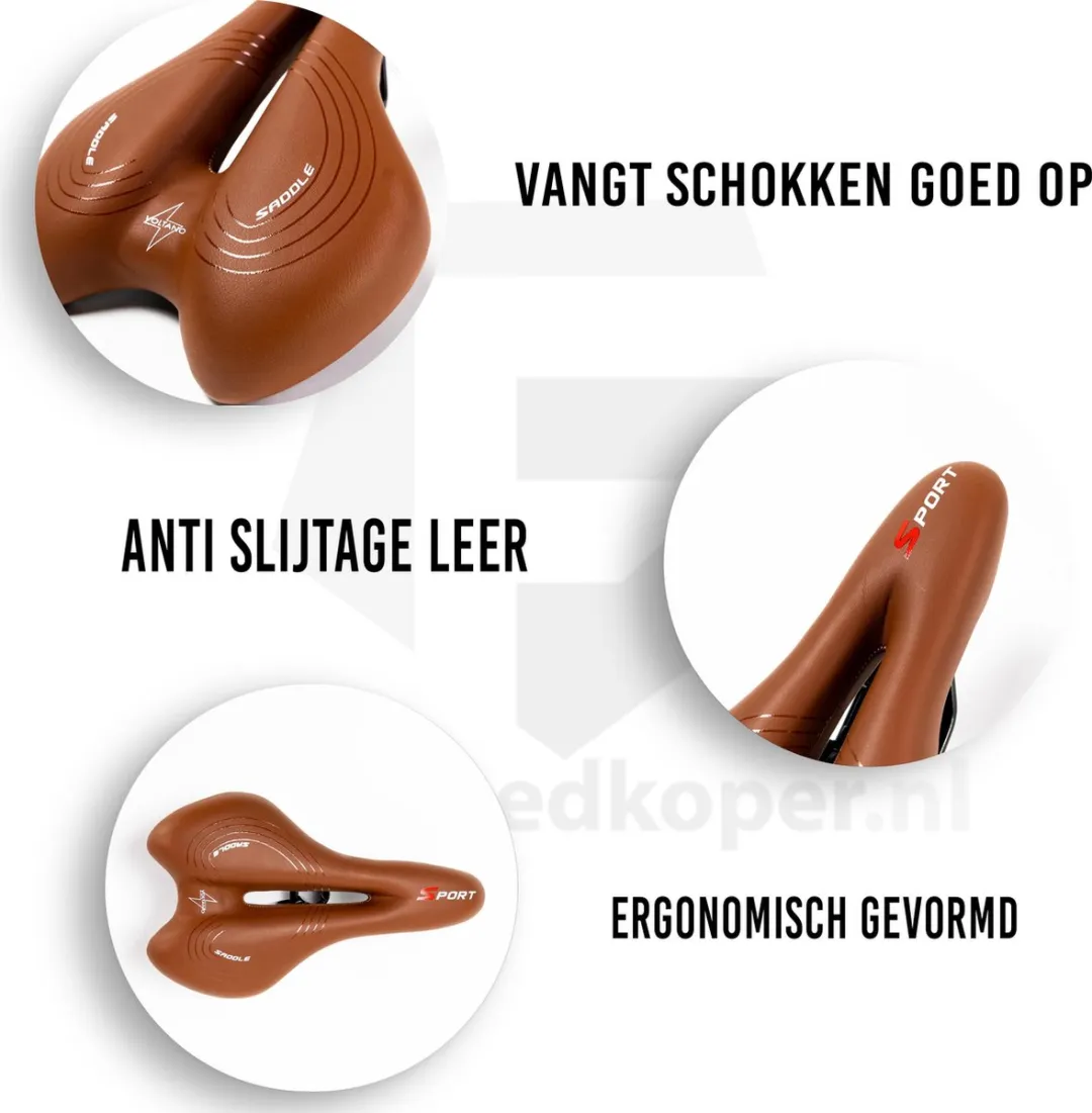 Voltano Sport Trekking Fietszadel - Bruin