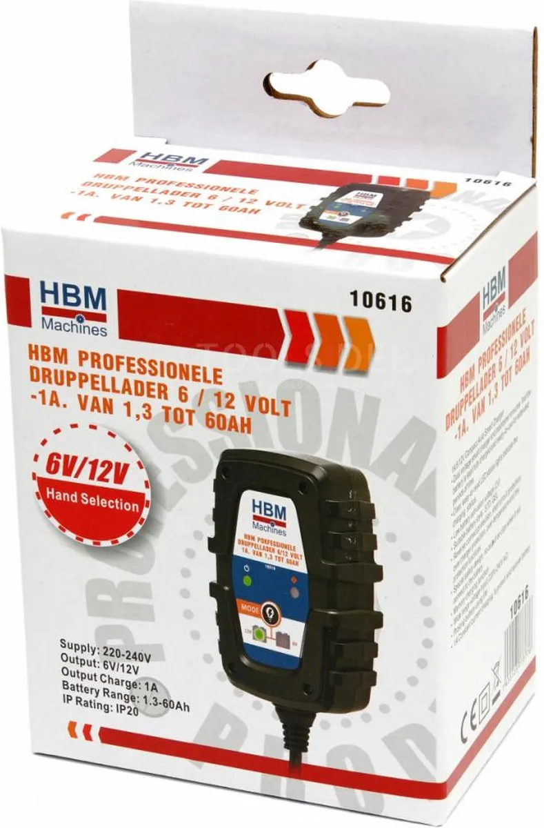 HBM Druppellader 6/12V 1A - Universeel 1,3-60Ah