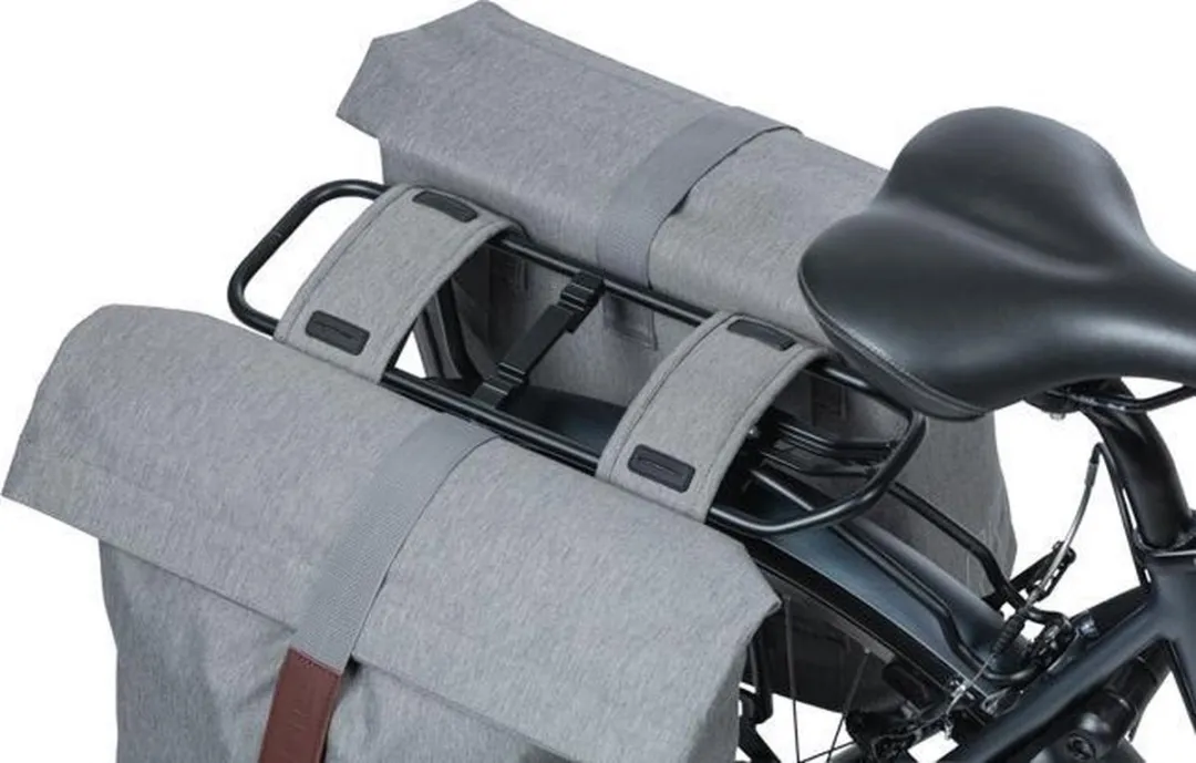 Basil City Dubbele Fietstas 32L - Grijs