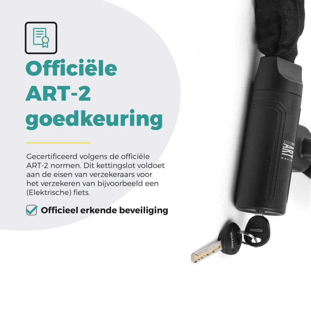 Voltano Securo ART2 Kettingslot 130cm - TY788 - Zwart