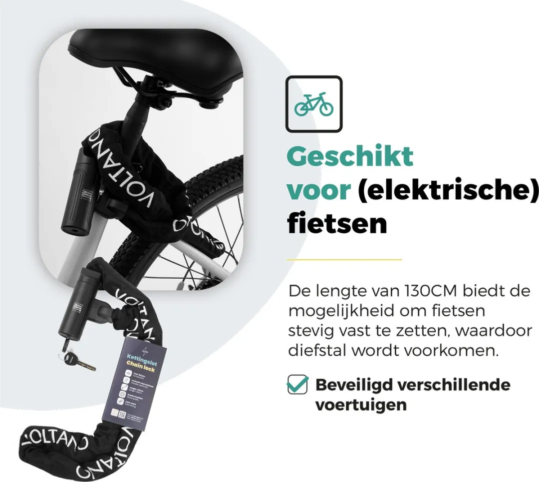 Voltano Securo ART2 Kettingslot 130cm - TY788 - Zwart