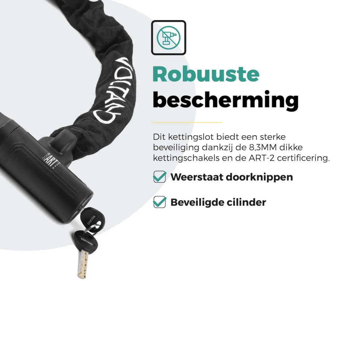 Voltano Securo ART2 Kettingslot 130cm - TY788 - Zwart