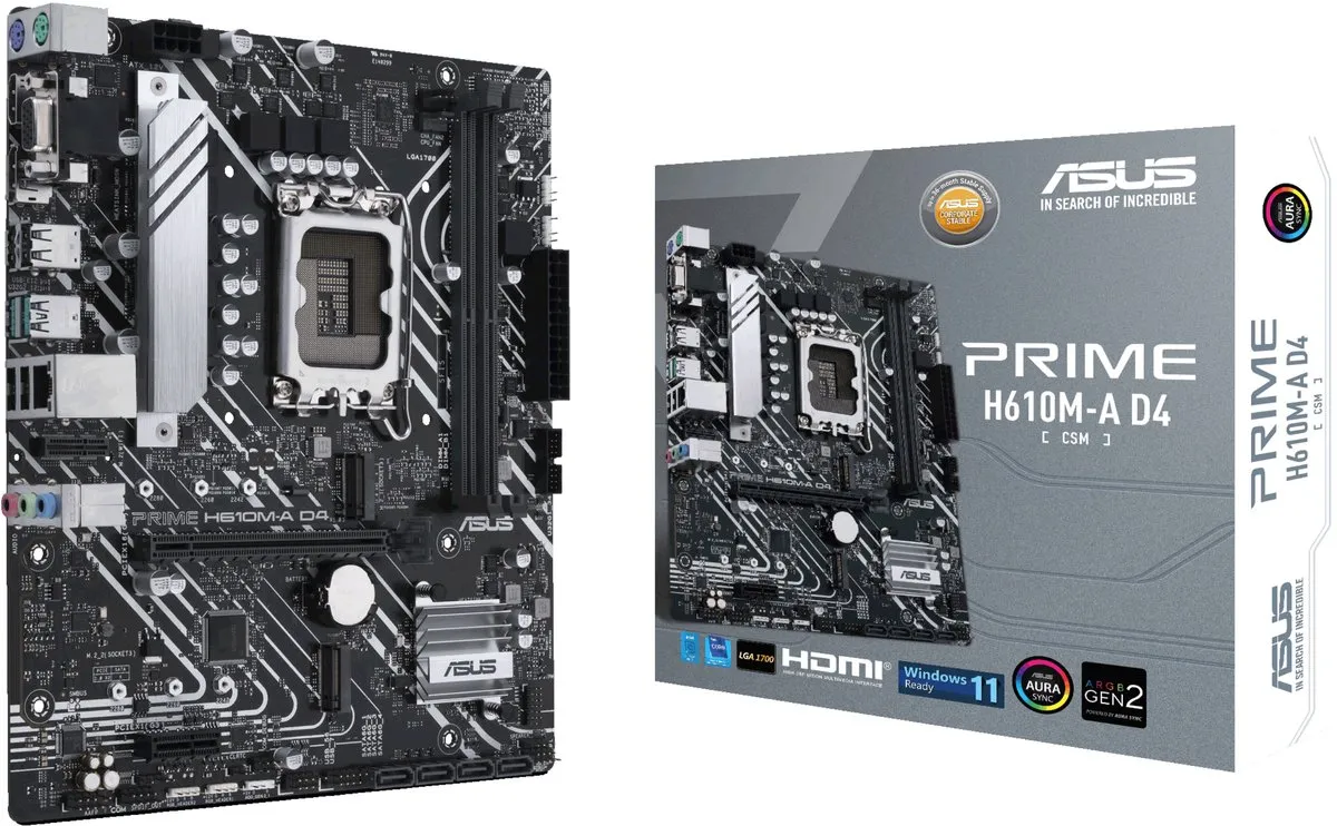 ASUS PRIME H610M-A D4-CSM Moederbord - LGA 1700