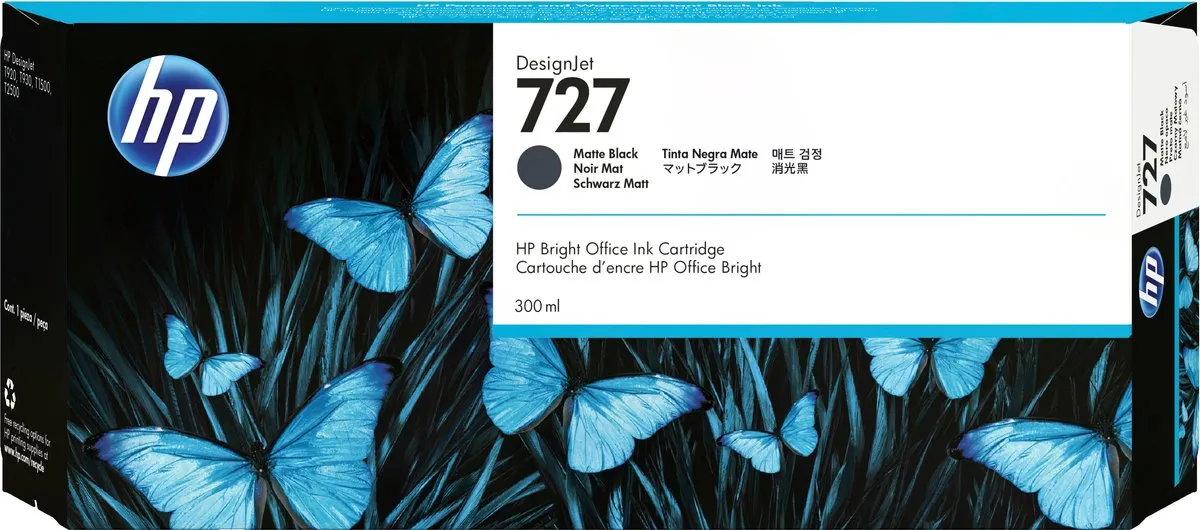 HP 727 C1Q12A Inktcartridge - Zwart 300ml