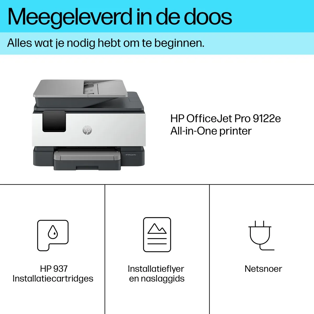 HP OfficeJet Pro 9122e 403X7B All-in-One Printer - A4 - 25 ppm - Zwart/Wit & Kleur